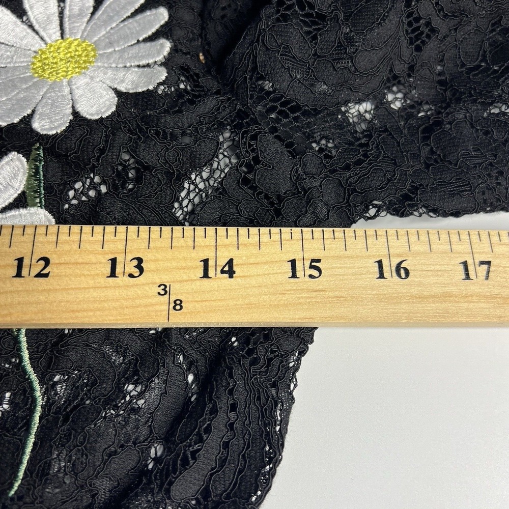 Floral Embroidered Sheer‎ Boho Hippie Black Dress Women S/M - Picture 10 of 10